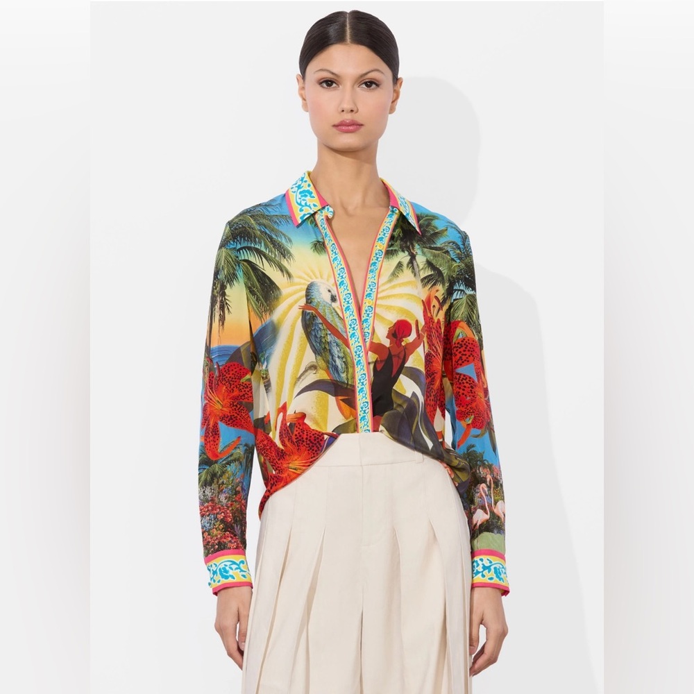Alice and Olivia Willa Silk Blouse